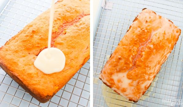 in-process images showing how to make Neapolitan ice cream bread