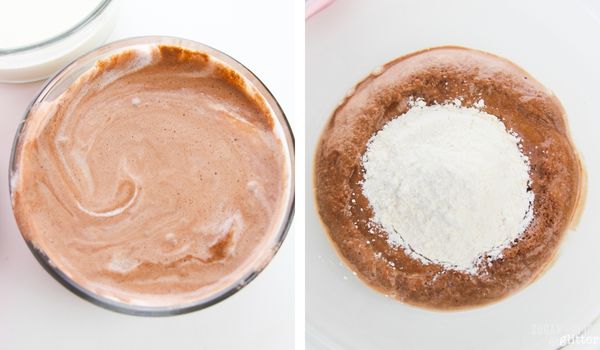 in-process images showing how to make Neapolitan ice cream bread