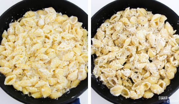 in-process images showing how to make lemon ricotta pasta