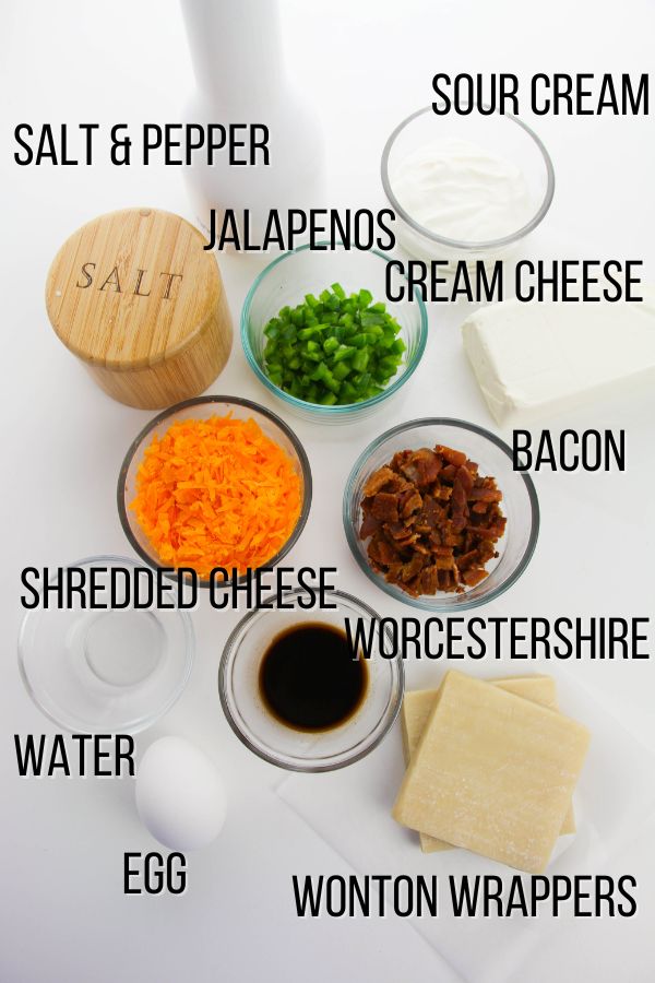 ingredients to make jalapeno popper wontons