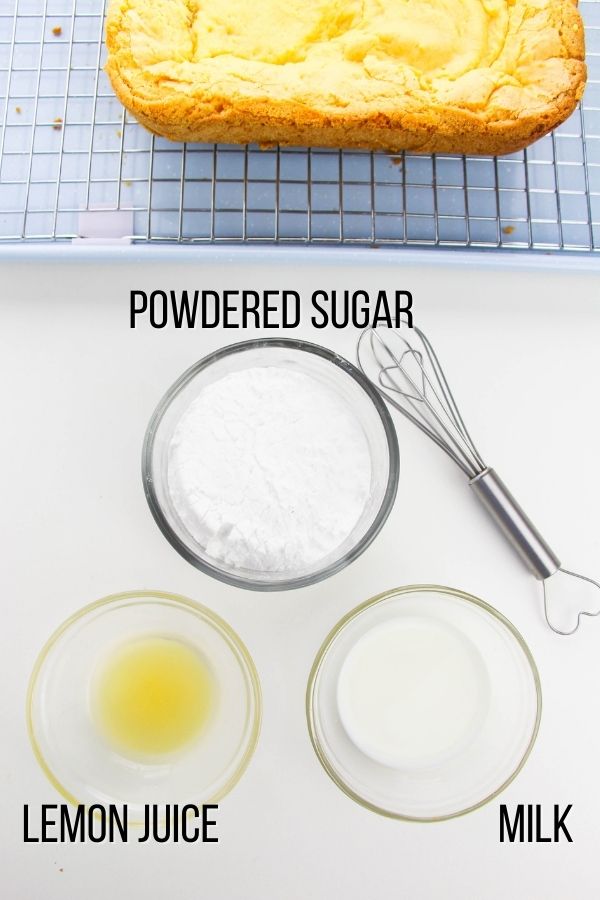 ingredients needed to make lemon glaze