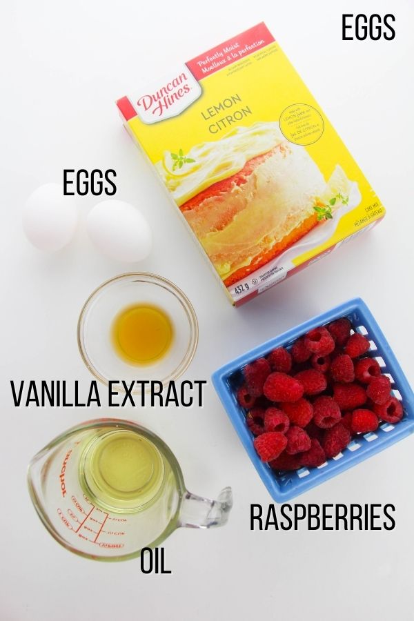 ingredients needed to make lemon raspberry blondies