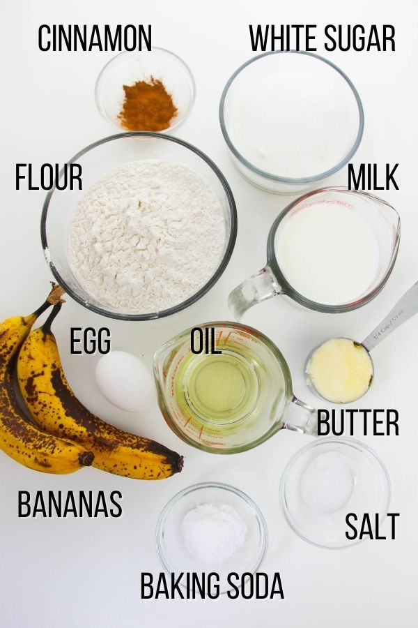 ingredients needed to make snickerdoodle banana bread