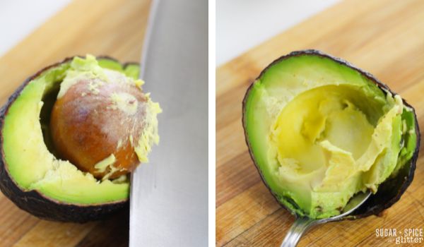 in-process images showing how to make homemade guacamole