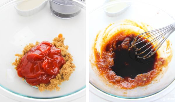 in-process image showing how to make huli huli ribs