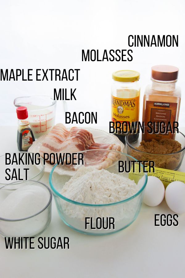 ingredients needed to make maple bacon cupcakes