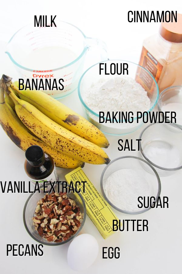 ingredients needed to make banana nut pancakes
