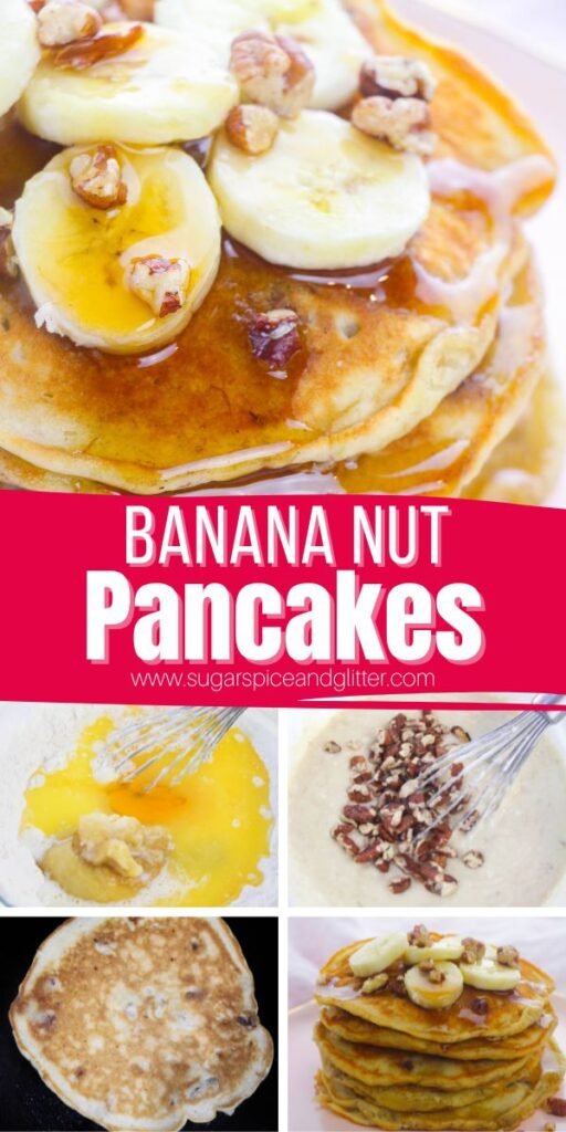 Fluffy, tender and flavorful Banana Nut Pancakes are a decadent brunch option that packs a healthy punch. Stay in your PJs and skip the overpriced breakfast spots by making these delicious flapjacks at home!