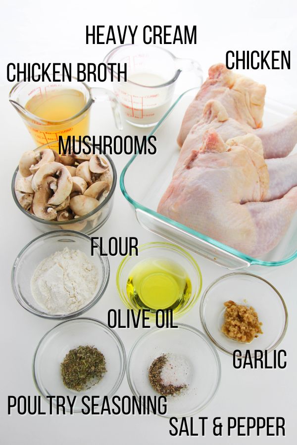 ingredients needed to make chicken with mushroom sauce