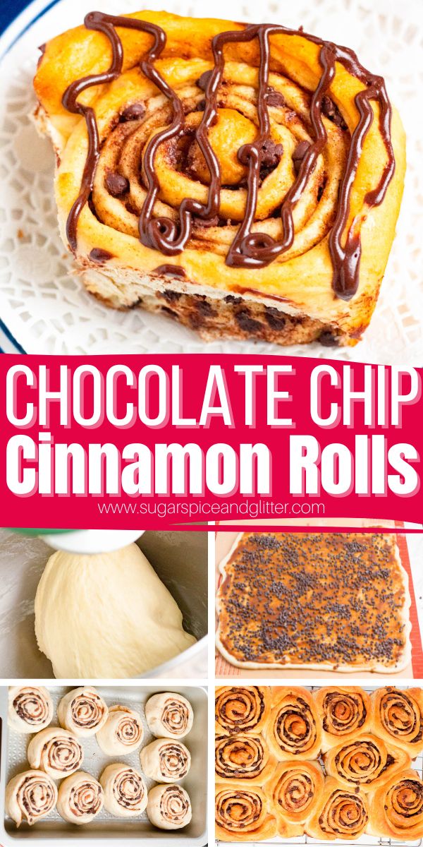 Chocolate Chip Cinnamon Rolls ⋆ Sugar, Spice and Glitter