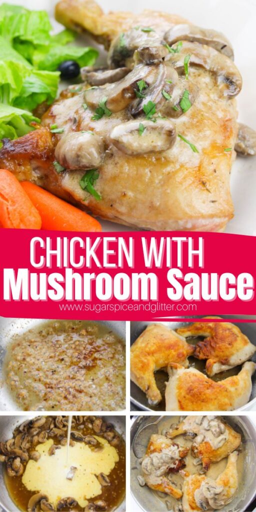 Juicy, fork-tender Chicken with Mushroom Sauce is a decadent, restaurant-quality meal with layers of flavor that can be whipped up in less than 45 minutes.