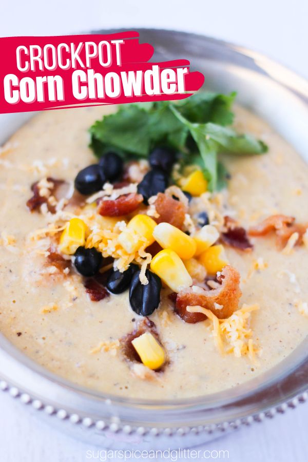 Crockpot corn chowder recipe is fresh, rich and comforting with the perfect balance of sweet, savoury, smoky, and salty flavors.