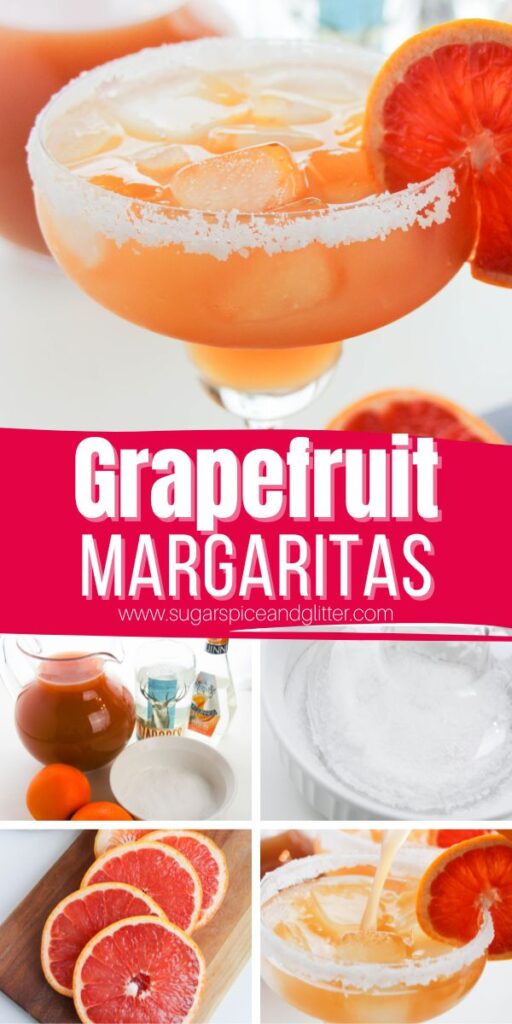 A tart, crisp and refreshing Grapefruit Margarita made without sugar is the perfect cocktail to serve alongside chips and guacamole.