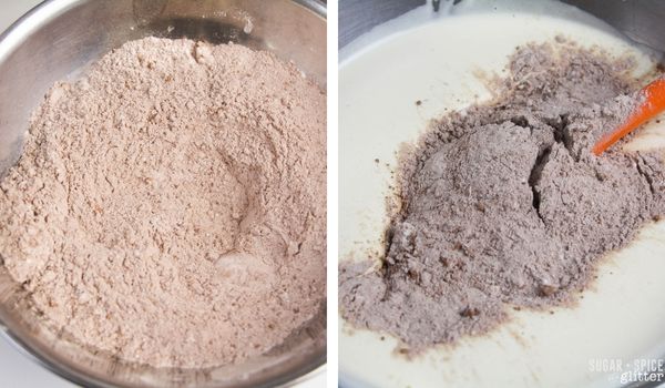 in-process images showing how to make chocolate Twinkies