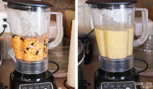 in-process images of how to make crockpot corn chowder