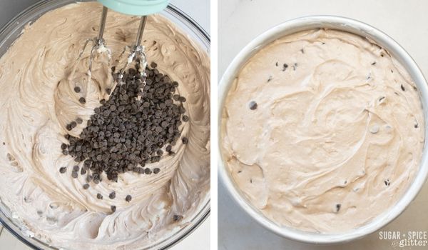 in-process images of how to make a triple chocolate cheesecake in the instant pot