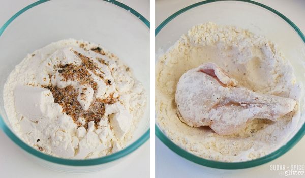 in-process image of how to make lemon pepper chicken wings in the air-fryer