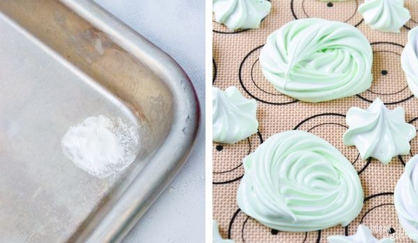 in-process images of how to make meringue cookie pops