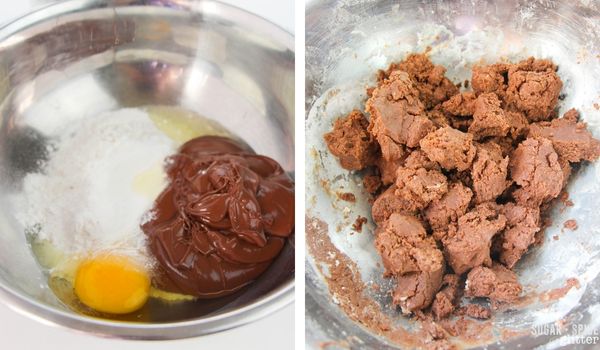 3-Ingredient Nutella Cookies in-process images showing how to make nutella cookies