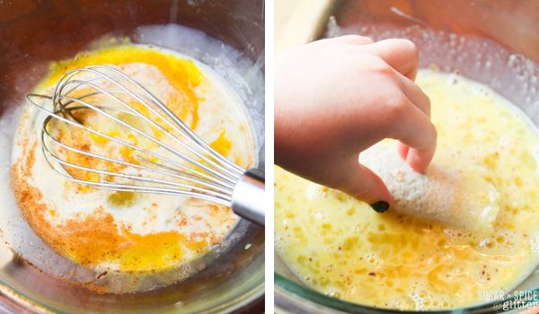 in-process images showing how to make Nutella french toast roll-ups