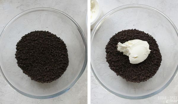 in-process images of how to make OREO cookie balls