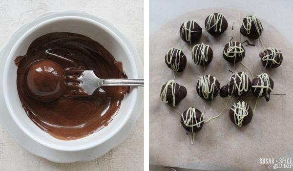 in-process images of how to make OREO cookie balls