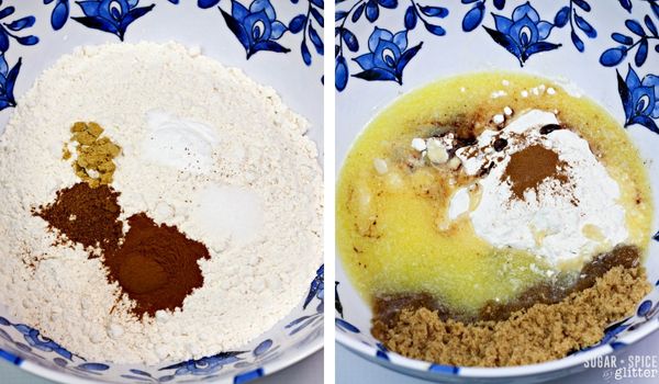 in-process images of how to make pumpkin coffee cake