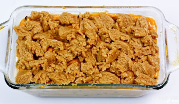 in-process images of how to make pumpkin coffee cake