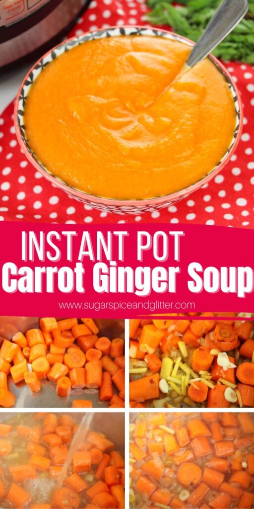 Instant Pot Carrot Ginger Soup is a velvety, vibrant and vegan soup that the whole family will love! It's flavorful and filling with plenty of health benefits - and not to mention, it will make your house smell amazing as it simmers away in the Instant Pot!