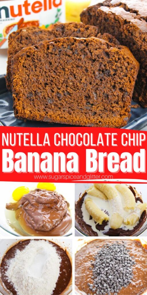 A decadent homemade banana bread recipe reserved for only true Nutella fans, today's Double Chocolate Nutella Banana Bread is a simple one-bowl recipe that transforms overripe bananas and rich cocoa-hazelnut spread into a moist, bakery-style loaf studded with chocolate chips that melts in your mouth.