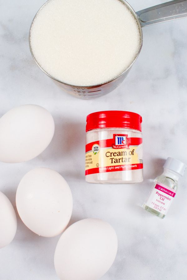 ingredients needed to make meringue cookie pops
