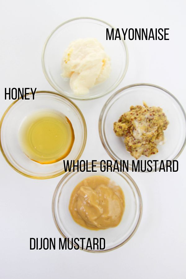 ingredients needed to make honey mustard dip