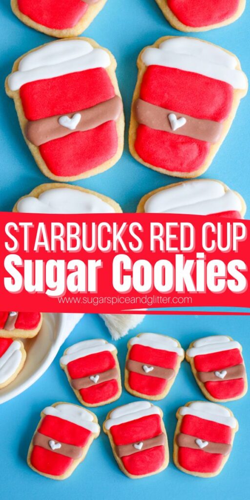 A fun Christmas Sugar Cookie recipe for Starbucks fans, these Starbucks Red Cup Cookies are deceptively easy to make and super cute to serve or gift throughout the holiday season.