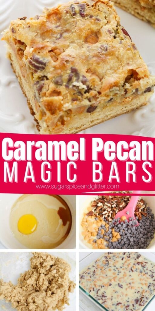 Caramel Pecan Dream Bars taste like a cookie version of a pecan pie with a hint of chocolate. A classic ooey-gooey cake bar with layers of indulgent flavors.