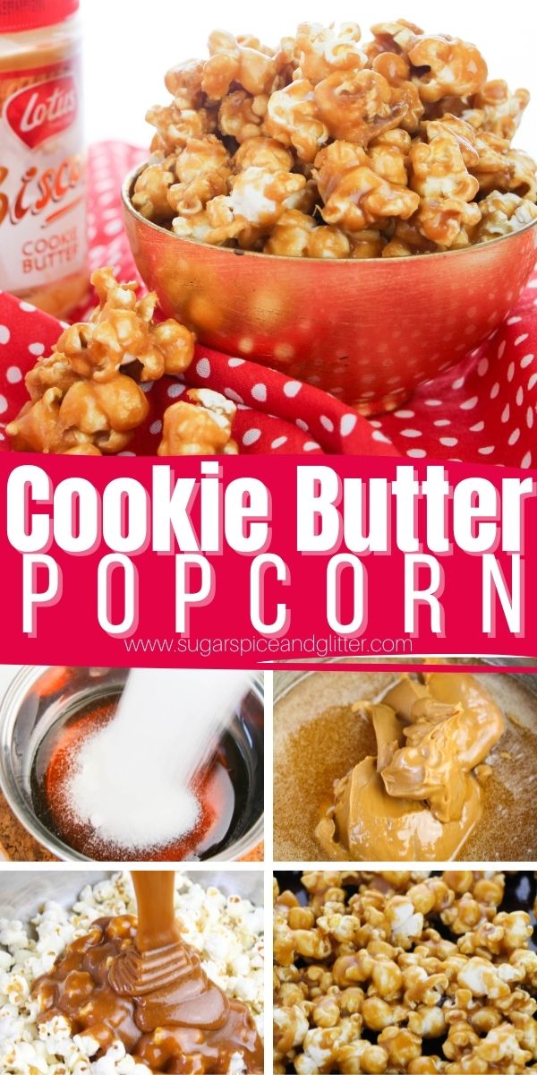 Sweet & Crunchy Cookie Butter Popcorn ⋆ Sugar, Spice and Glitter