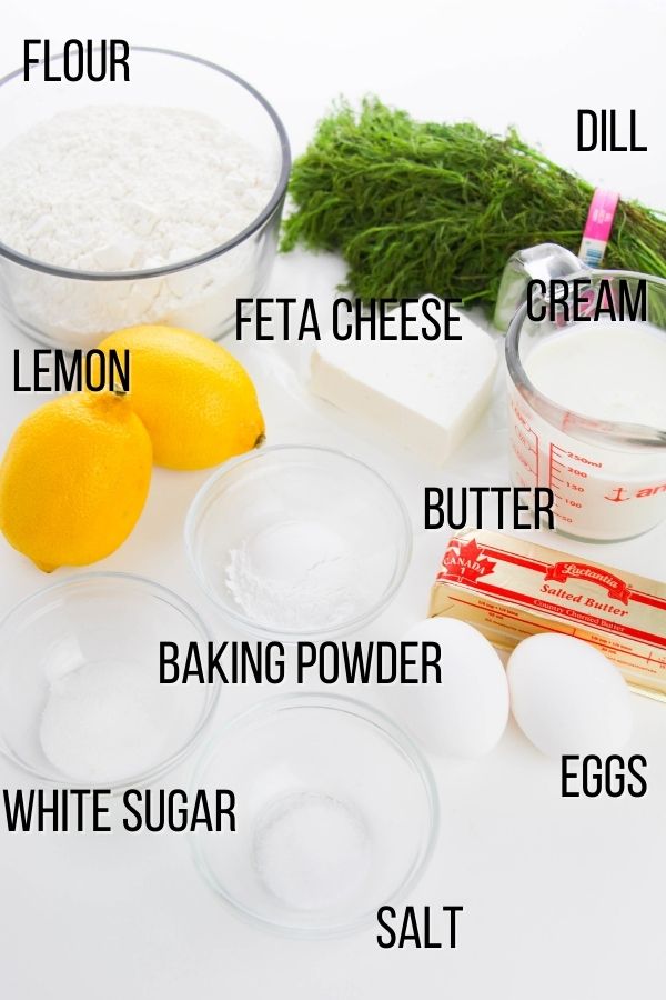 ingredients needed to make lemon dill scones