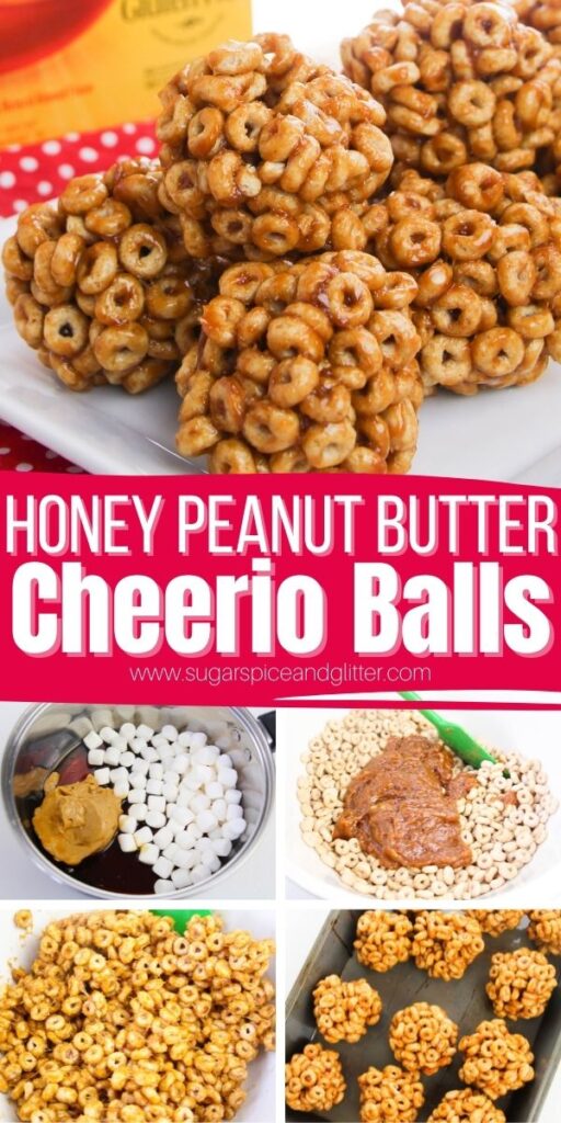 4-Ingredient Honey Nut Cheerio Balls are a crunchy and sweet no-bake treat perfect for an afterschool snack or easy party snack.