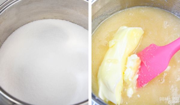 in-process images of how to make OREO fudge