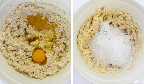 in-process images of how to make lemon poppyseed cookies
