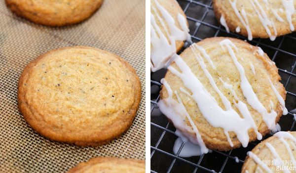 in-process images of how to make lemon poppyseed cookies