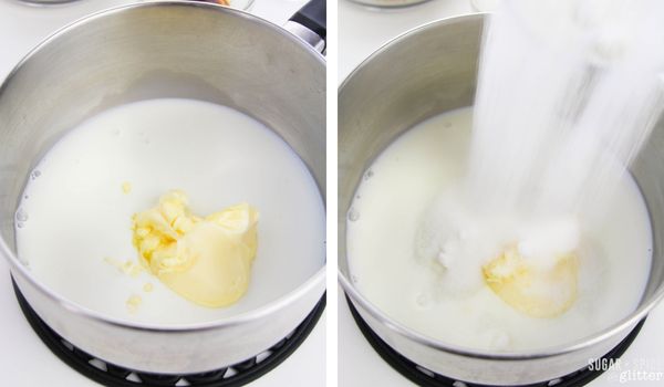 in-process images of how to make nutella no bake cookies