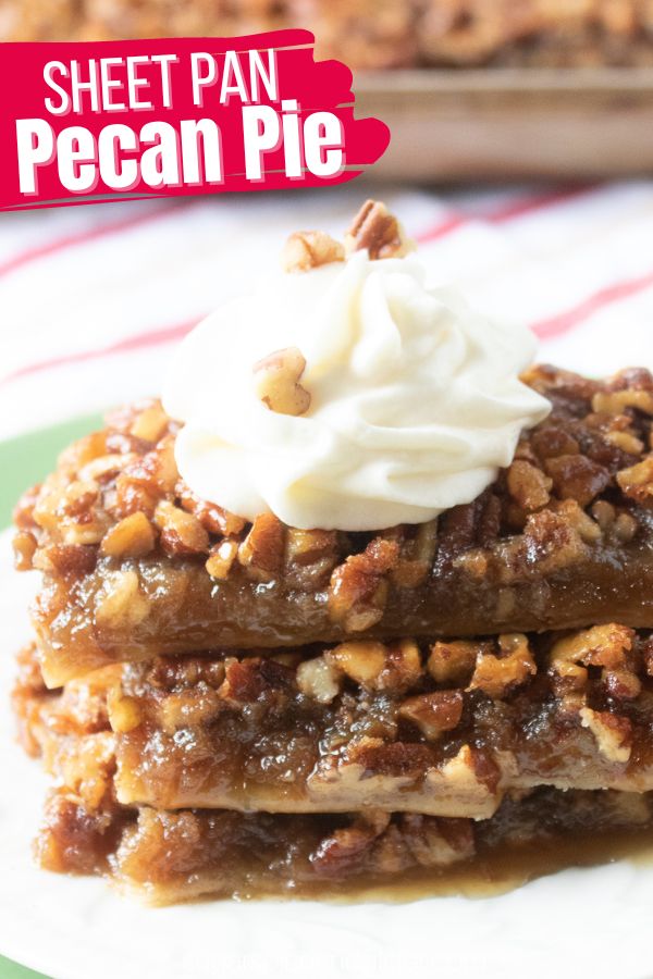 Sheet Pan Pecan Pie still has all of the rich, sweet and caramelized flavor of a traditional pecan pie - only now you have a thinner pie that is cut into squares rather than thick triangular slices. It's a simple and sweet take on a classic Thanksgiving dessert ready in less than half of the time!