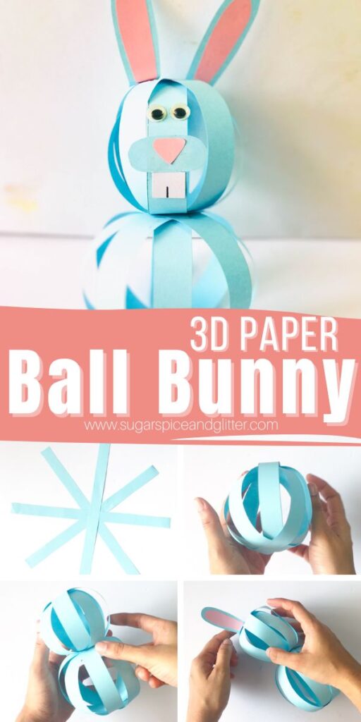 A fun twist on a paper lantern, this 3D Paper Bunny Sphere craft is bouncy and cute - and super easy to make!