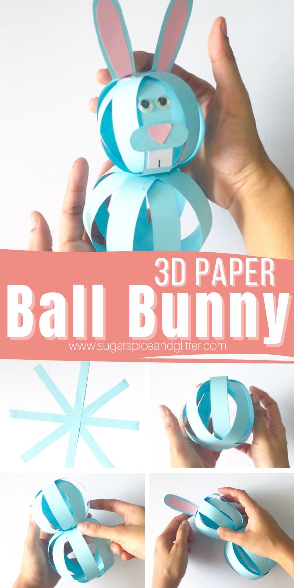 3D Paper Ball Bunny (with Video) ⋆ Sugar, Spice and Glitter