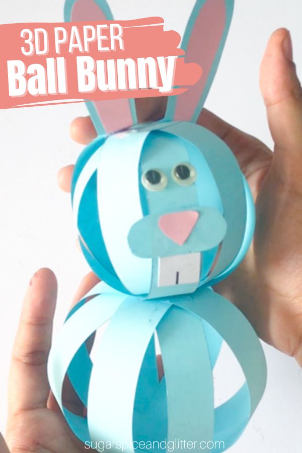 3D Paper Ball Bunny (with Video) ⋆ Sugar, Spice and Glitter