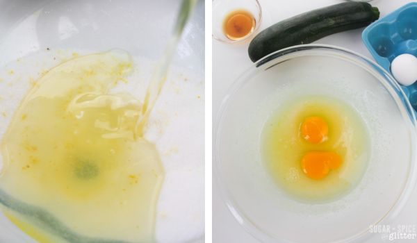 in-process images of how to make lemon zucchini bread