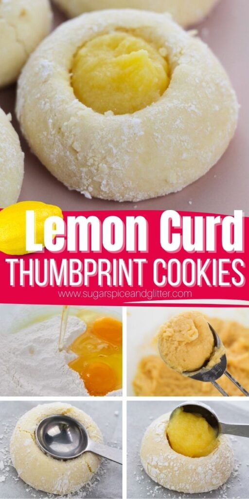 A fresh, summer twist on classic thumbprint cookies, these Lemon Thumbprint Cookies with Lemon Curd are made super simple with a lemon cake mix cookie hack, yet deliver bakery-quality flavor in less than 30 minutes (including the baking time). These melt-in-your-mouth lemon cookies are the perfect summer cookie, or a delicious way to bring summer flavors into your Christmas cookie boxes.