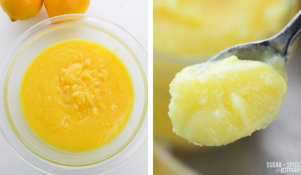 in-process images of how to make lemon curd