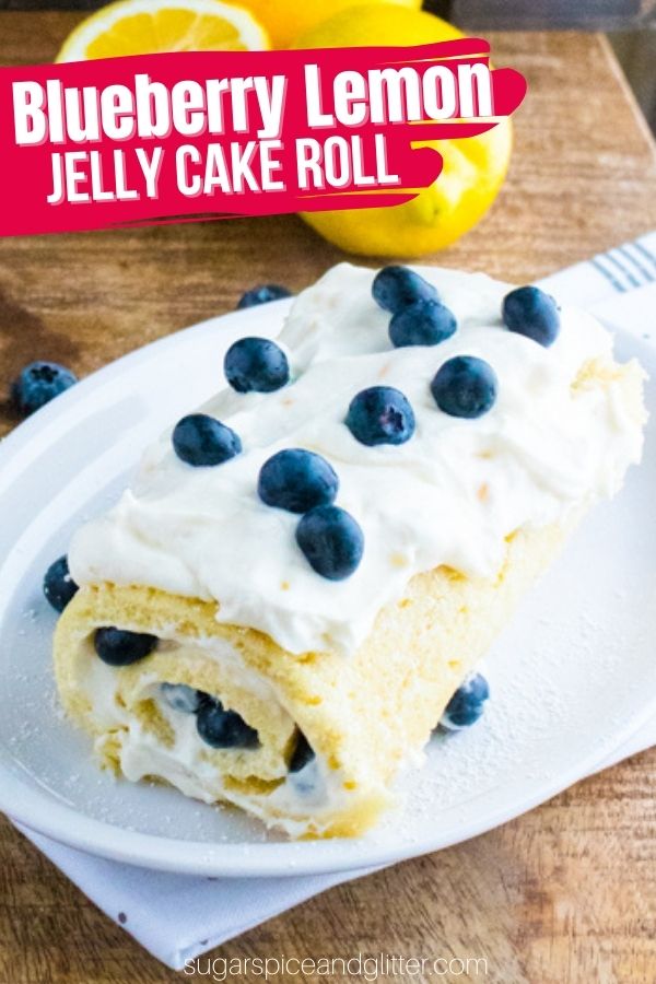 Lemon Blueberry Jelly Cake Roll