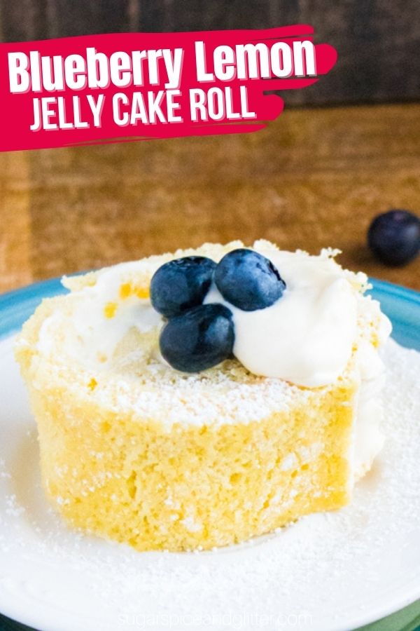 Easy lemon jelly roll cake results in a light and spongy lemon-vanilla cake layer that wraps around a fluffy lemon cream with a gentle tang studded with bursts of juicy, tart blueberries that help cut through the richness of the filling. It's delicate and lightly sweet with a gorgeous presentation that makes it look way more intricate that it really is.